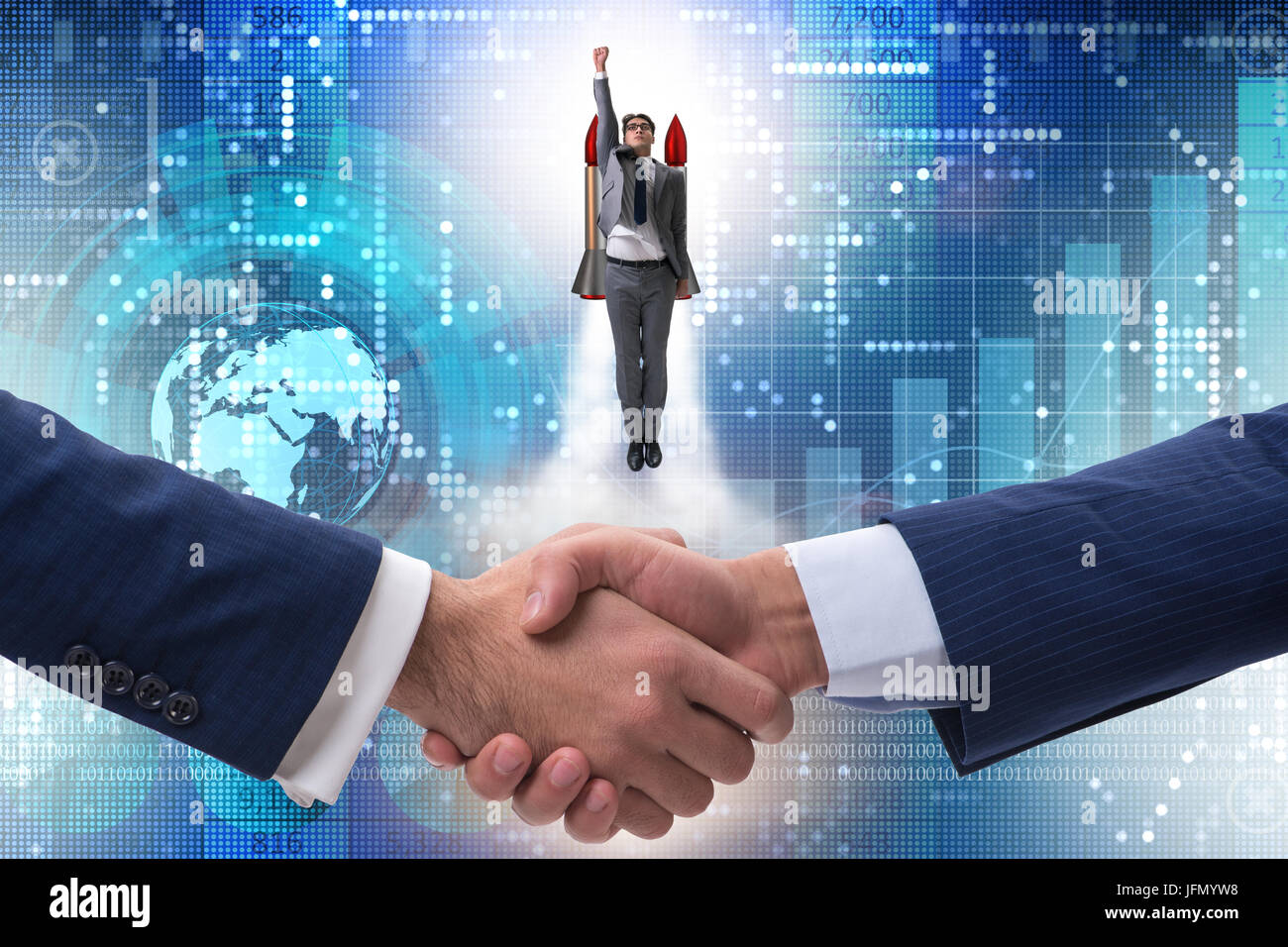The businessman in start up business concept Stock Photo - Alamy