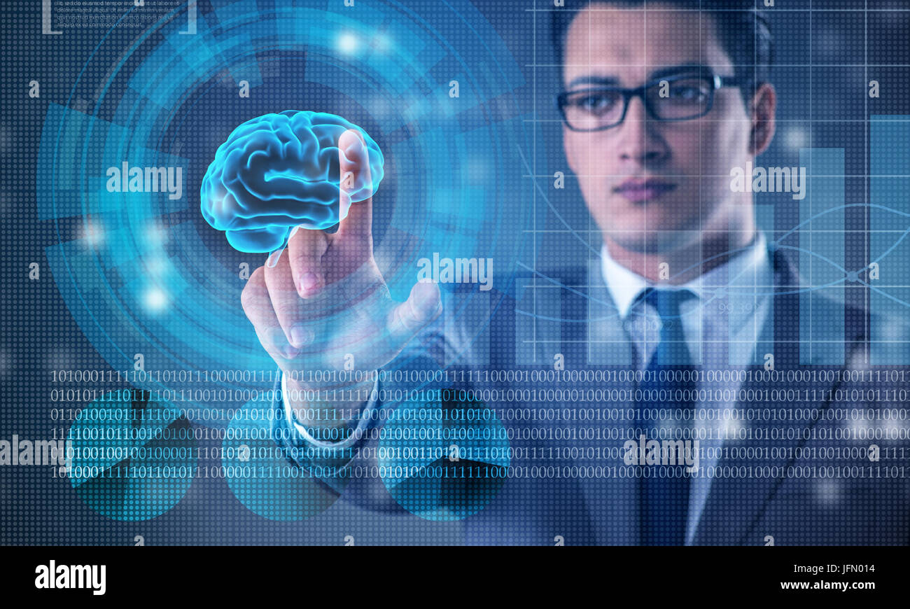 The businessman in artificial intelligence concept Stock Photo - Alamy