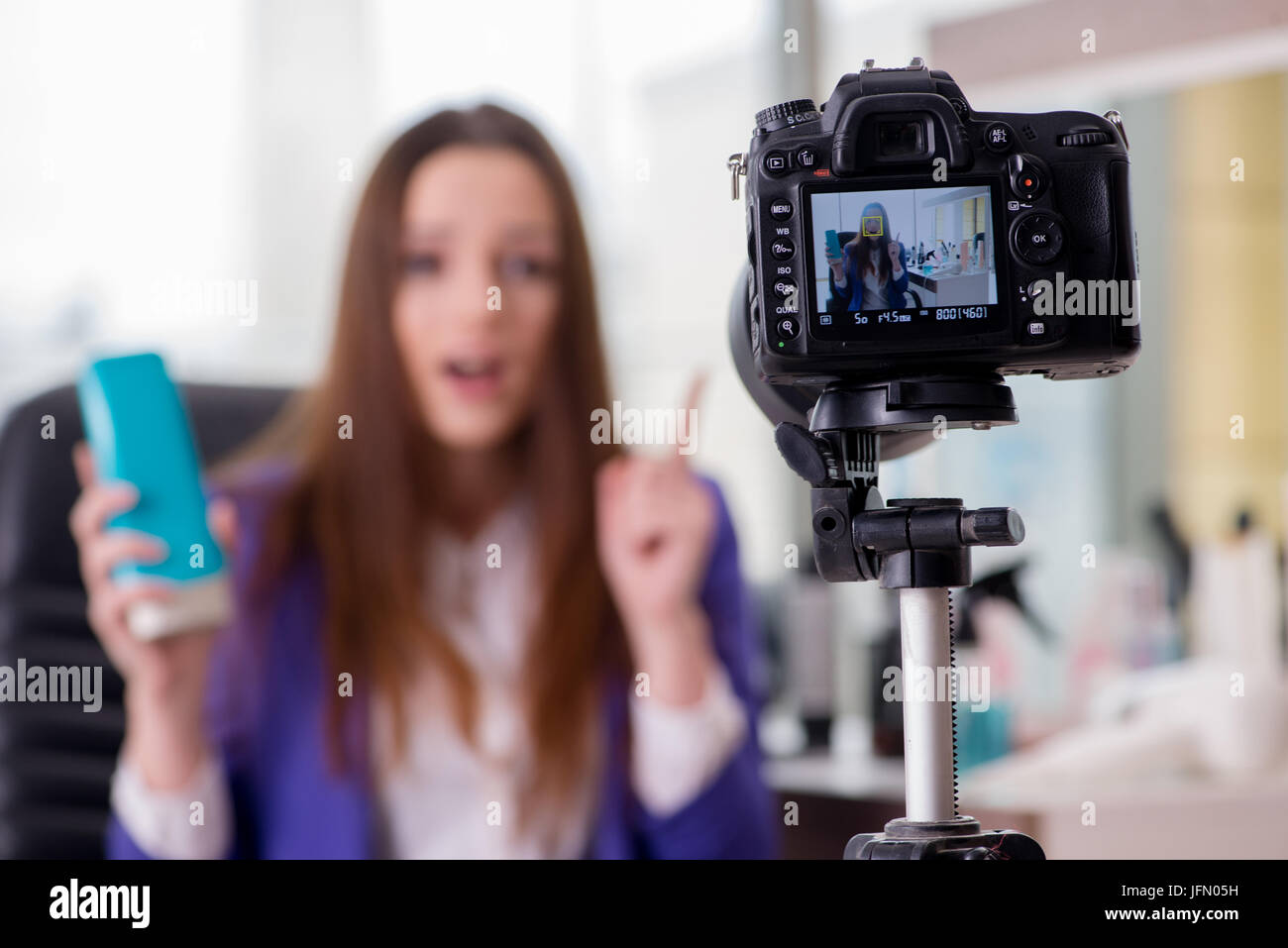 The Beauty Fashion Blogger Recording Video For Blog Stock Photo Alamy the-beauty-fashion-blogger-recording-video-for-blog-stock-photo-alamy