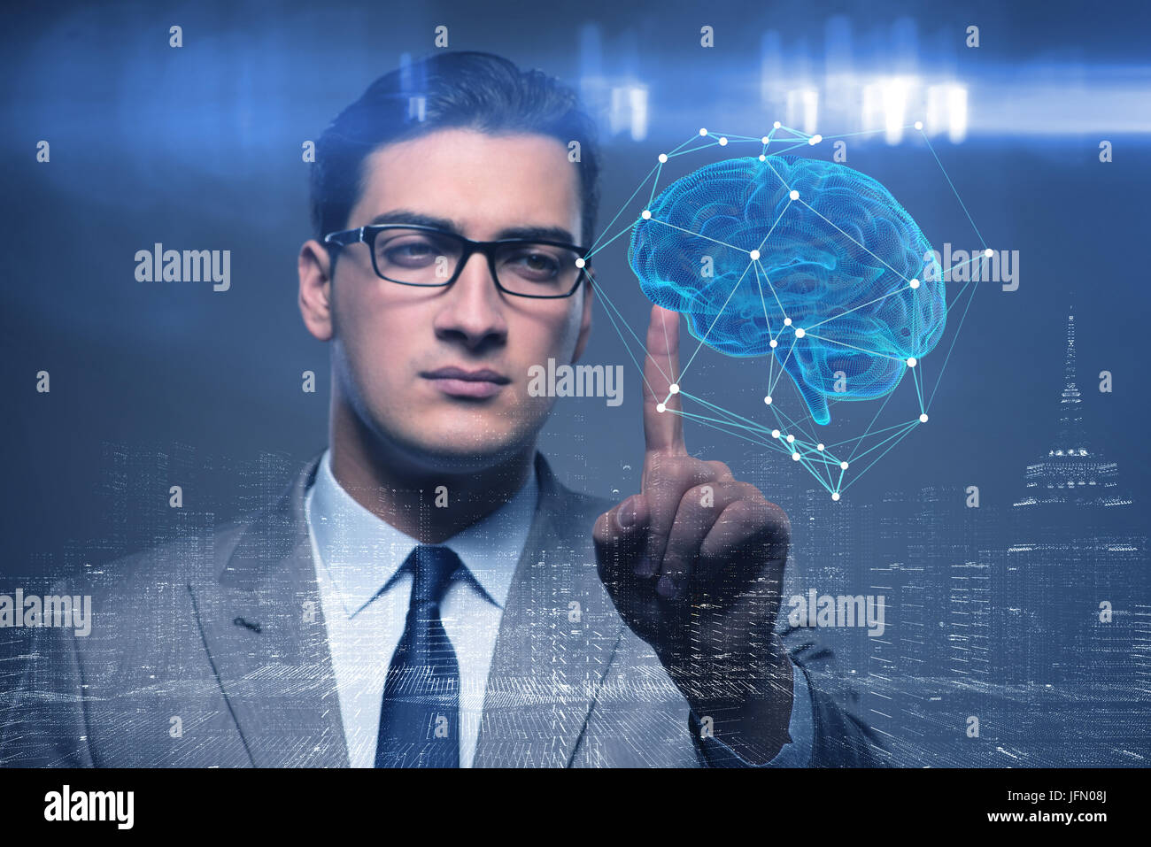 The businessman in artificial intelligence concept Stock Photo - Alamy