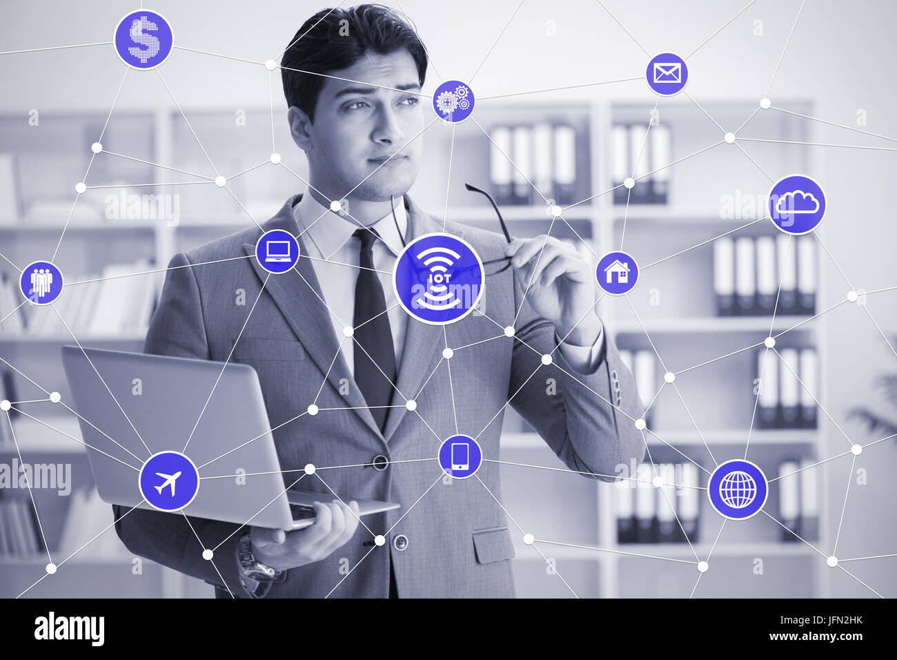 The internet of things concept with businessman Stock Photo - Alamy