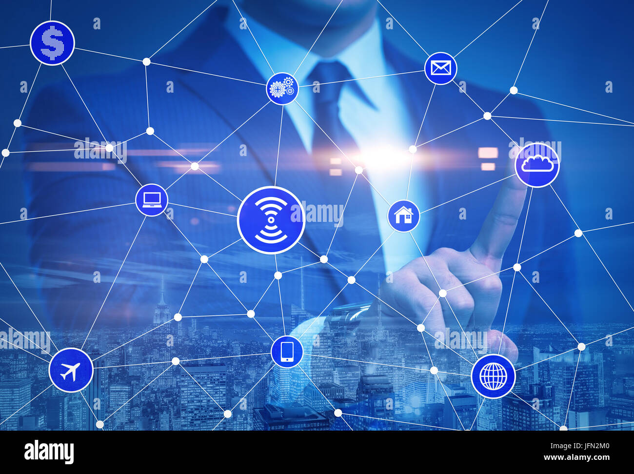 The internet of things concept with businessman Stock Photo - Alamy