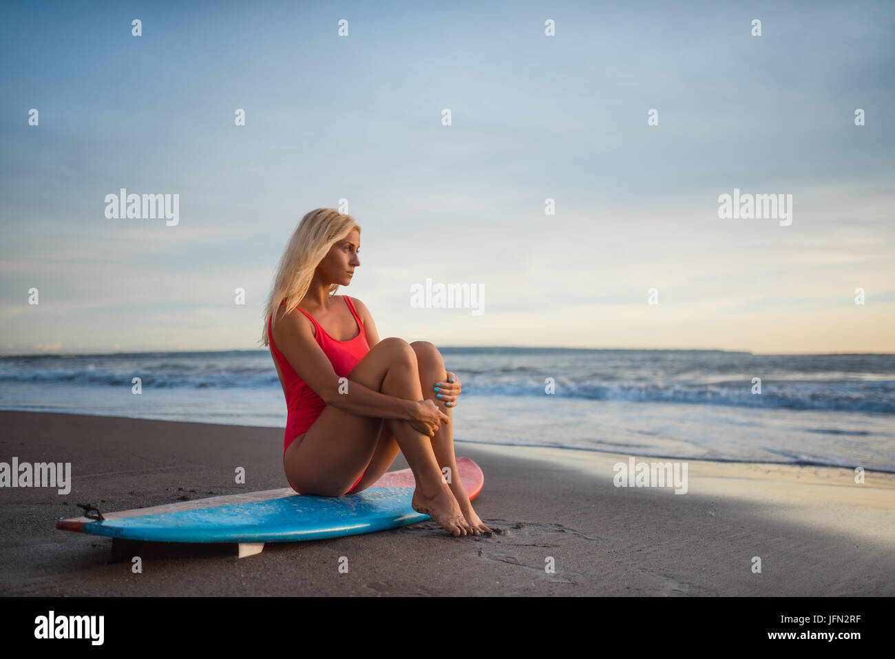 Attractive surfer Stock Photo