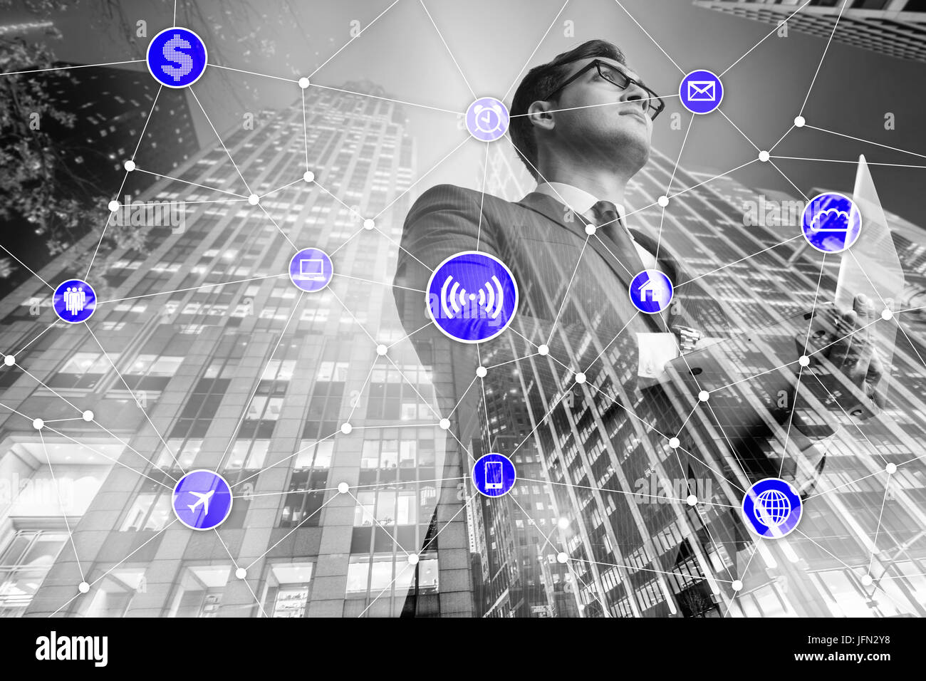 The internet of things concept with businessman Stock Photo - Alamy