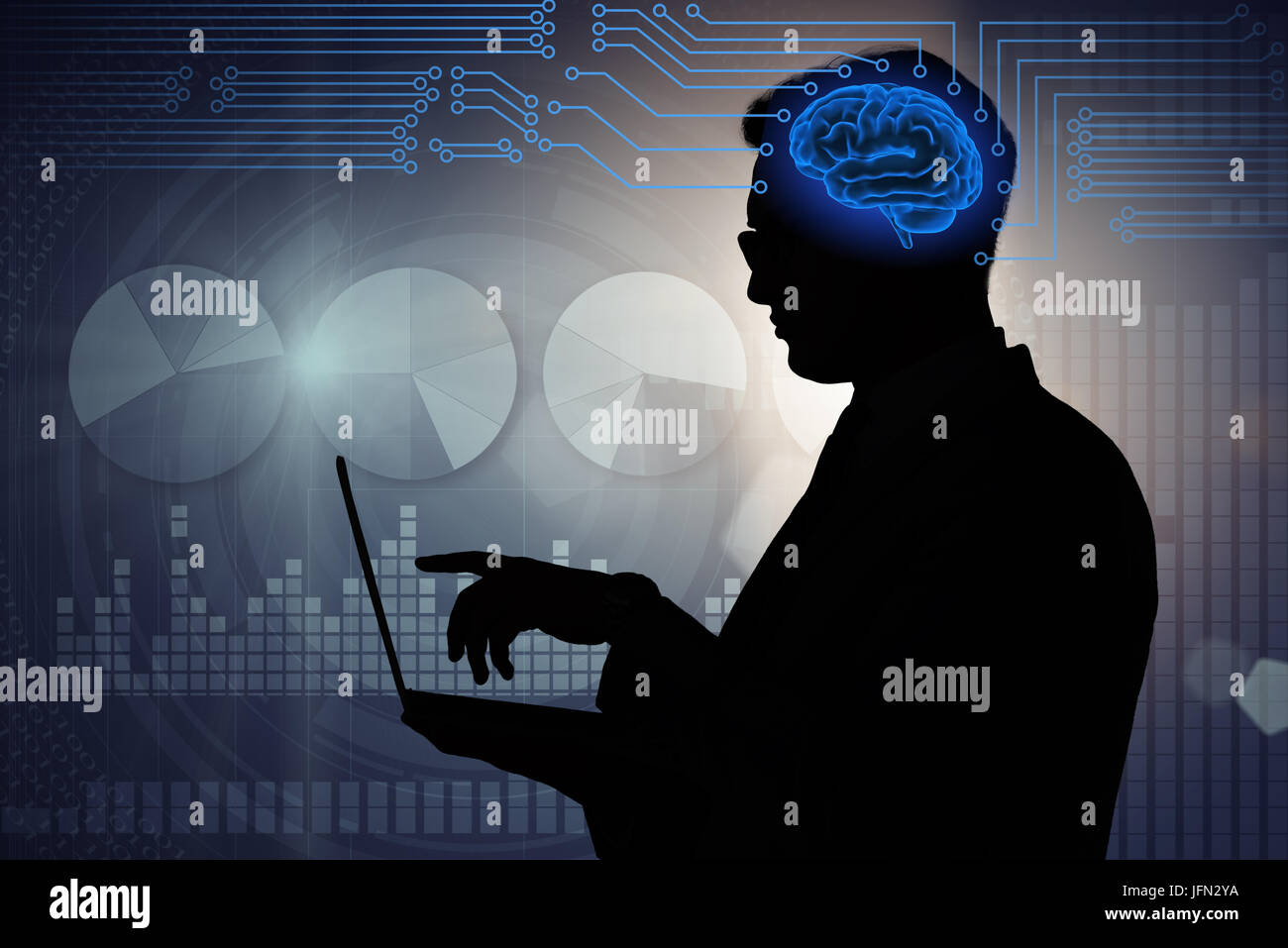 The businessman in artificial intelligence concept Stock Photo - Alamy