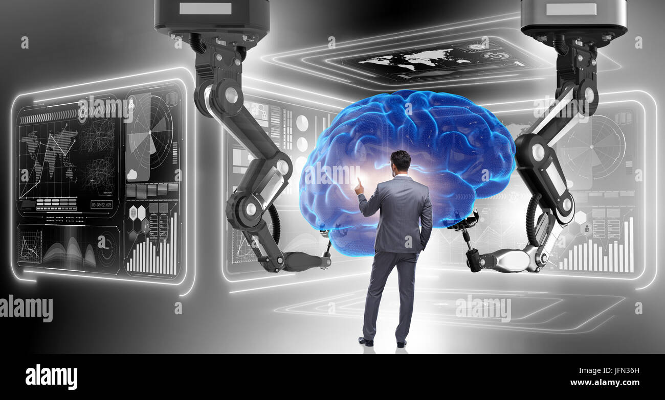 The artificial intelligence concept with businessman Stock Photo - Alamy