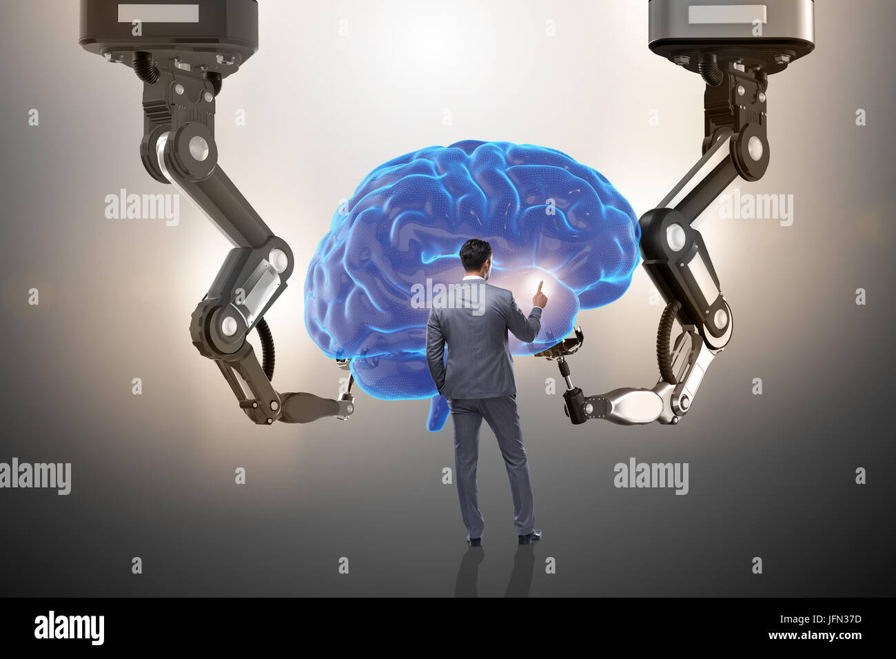The artificial intelligence concept with businessman Stock Photo - Alamy