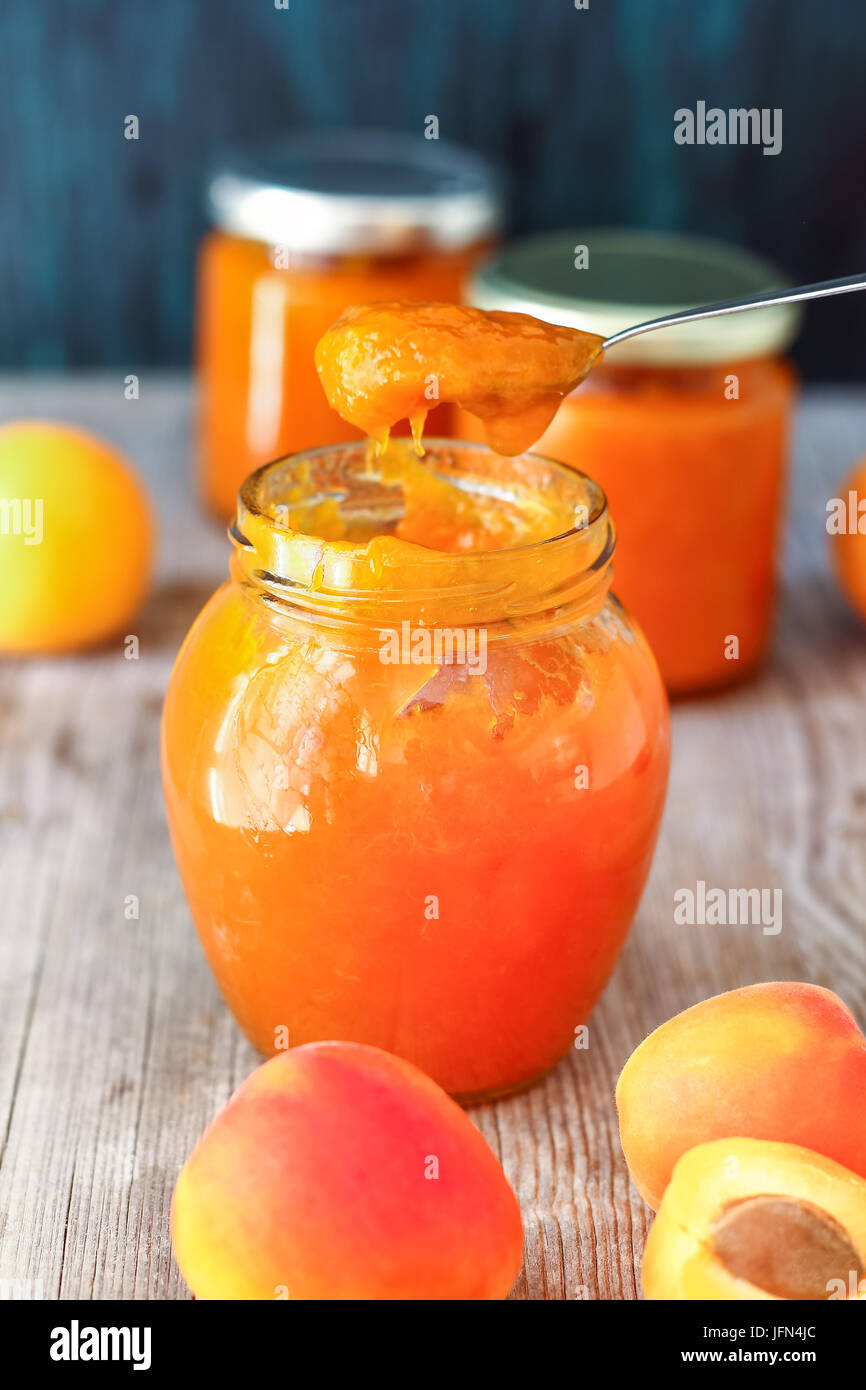 Homemade Apricot Jam Stock Photo Alamy