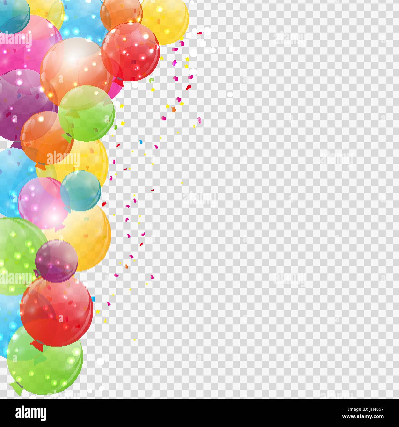 Group of Colour Glossy Helium Balloons Isolated on Transperent ...