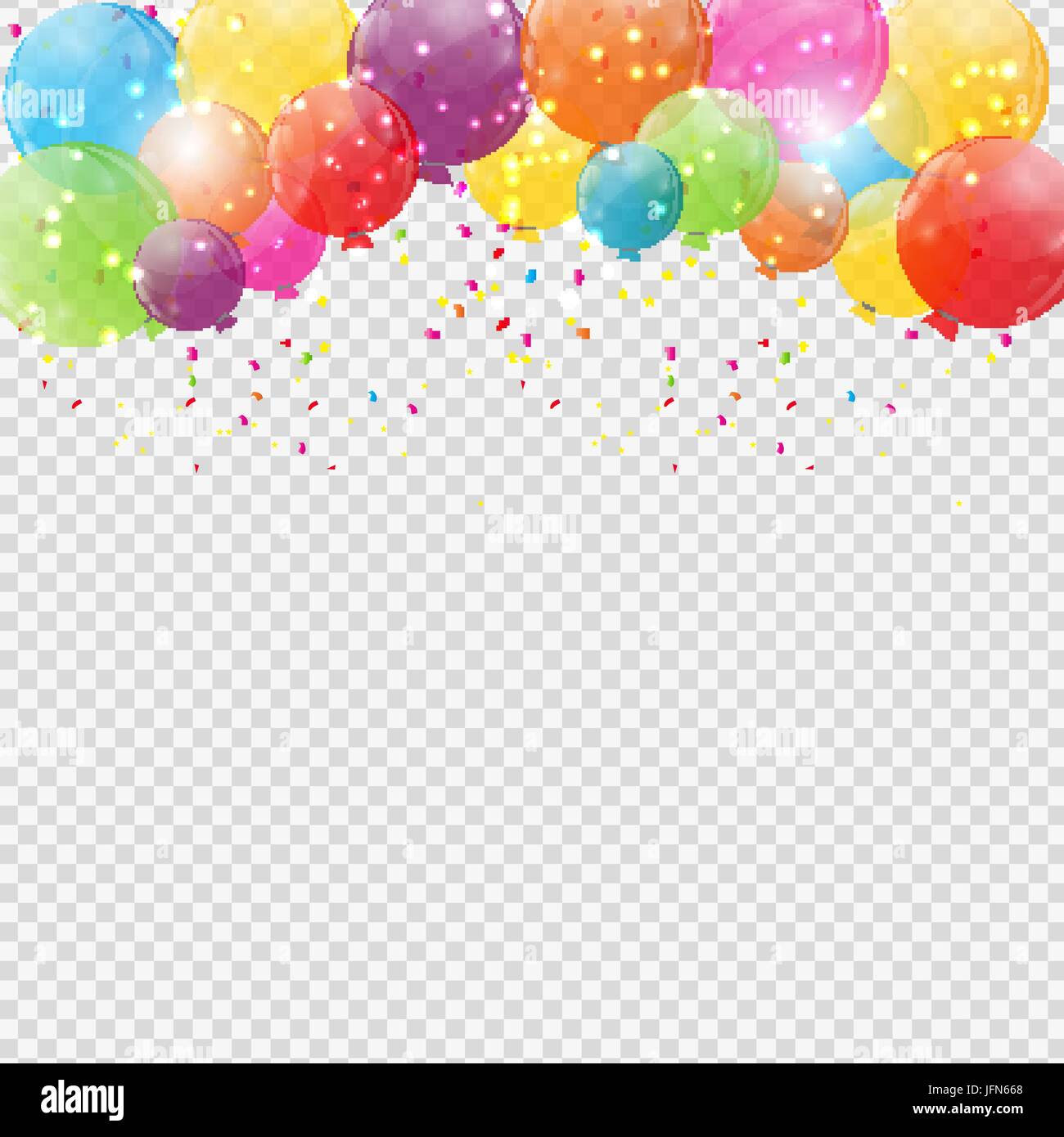 Group of Colour Glossy Helium Balloons Isolated on Transperent ...