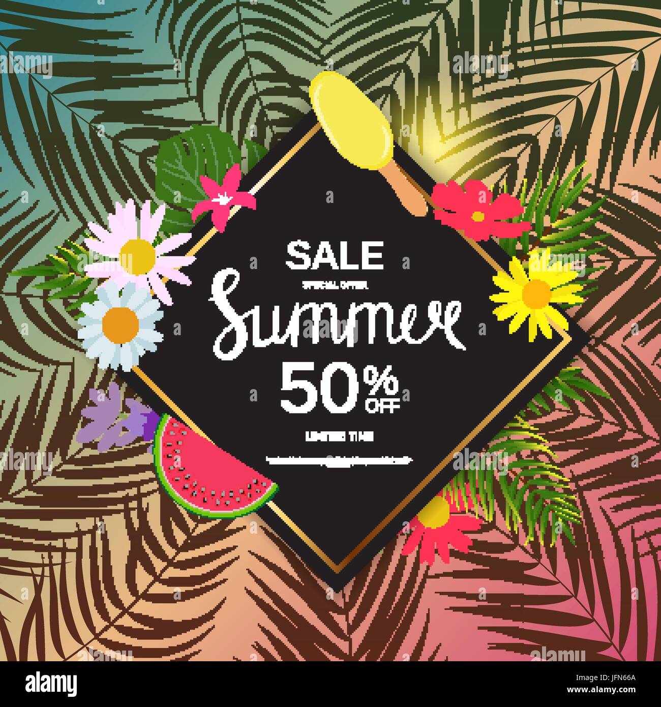 Summer Sale Abstract Background Vector Illustration Stock Vector Image ...