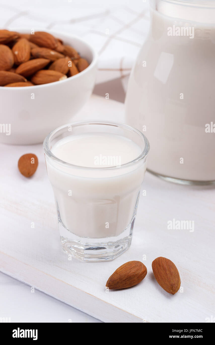 Healthy almond milk Stock Photo - Alamy