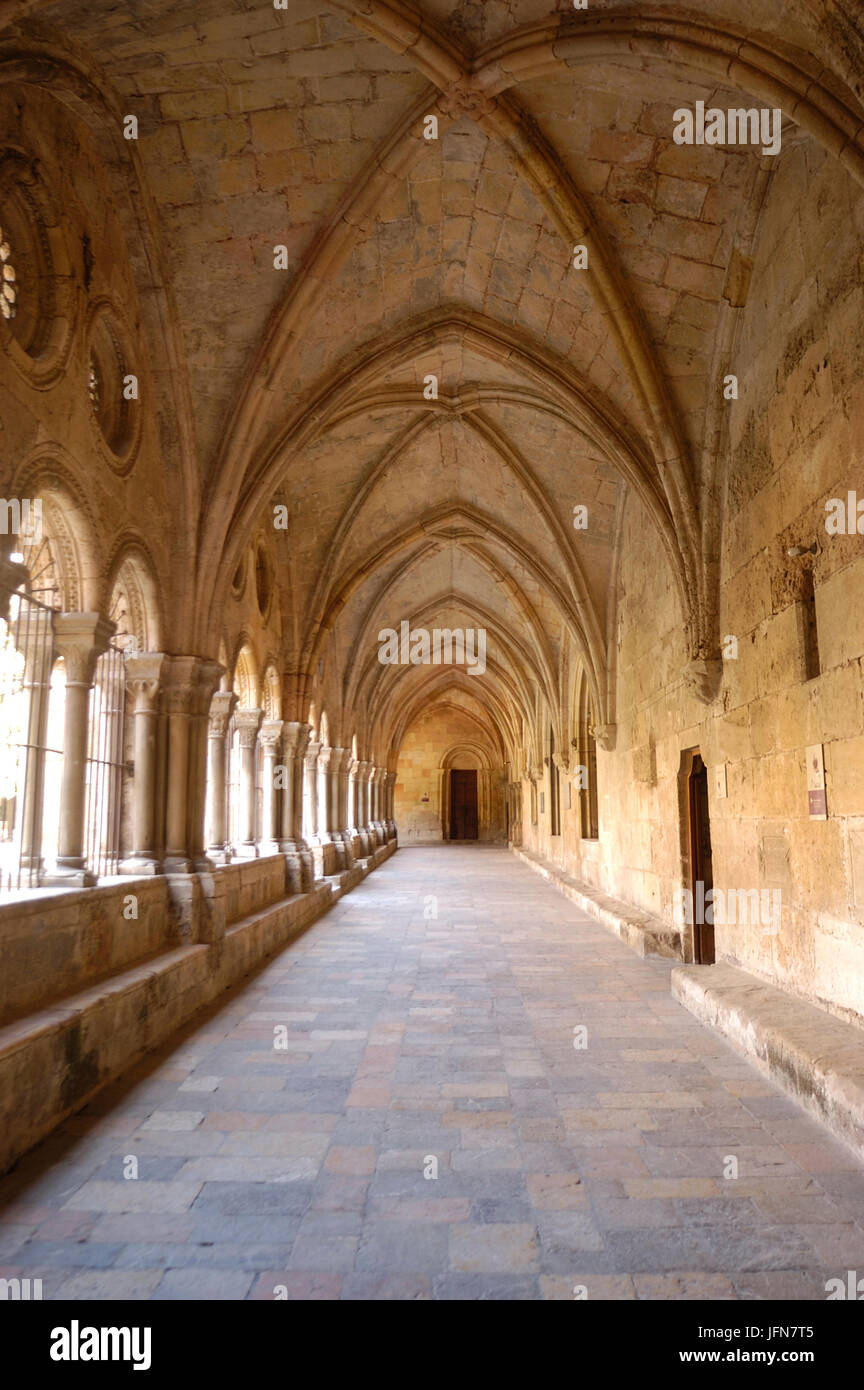 Cloister Santa, Maria de ,Vallbona ,de les  ,Monges, Tarragona, Spain Stock Photo