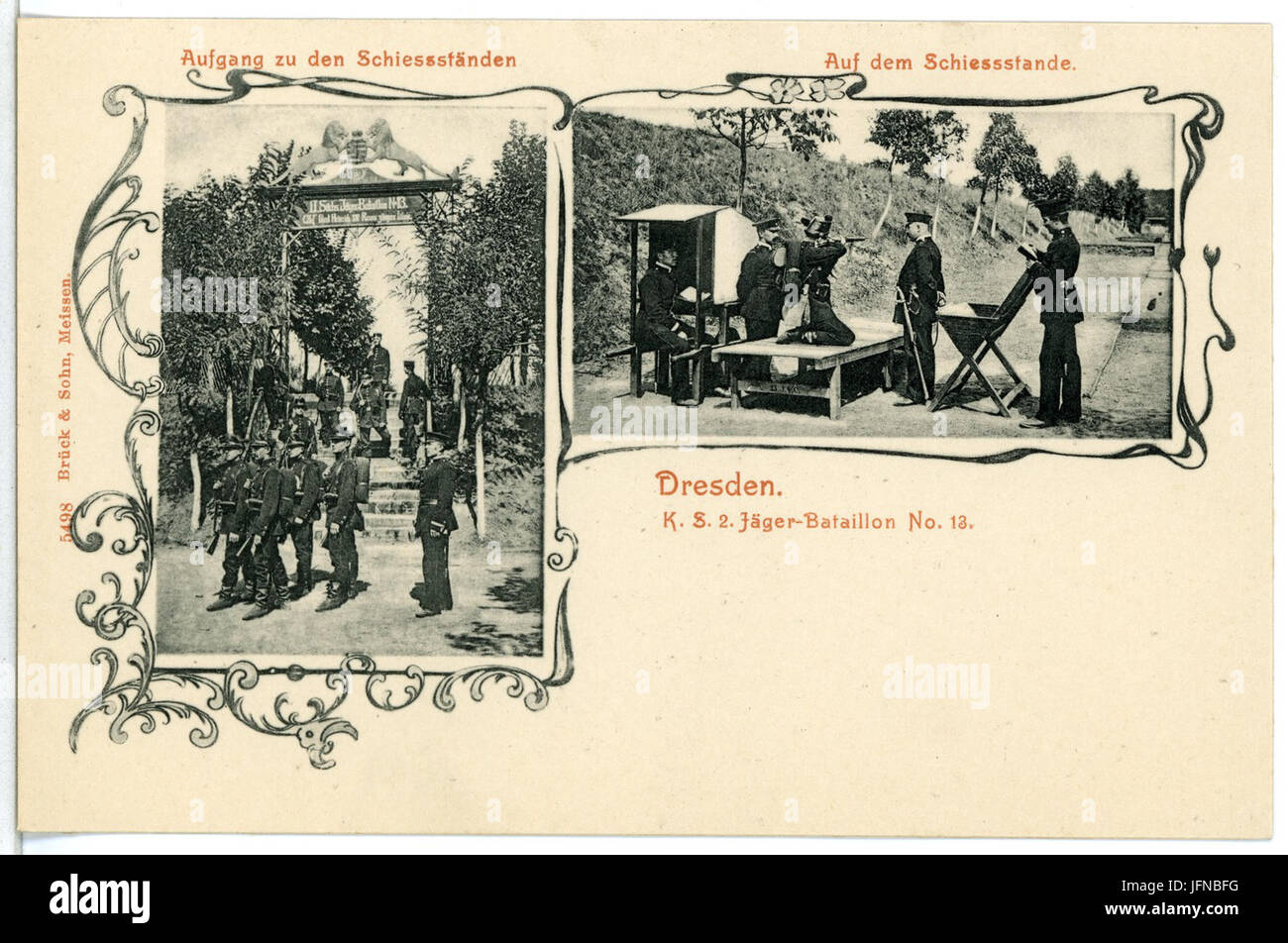 05498-Dresden-1904-2. Königlich Sächsisches Jäger-Bataillon Nr. 13 - Schießstände-Brück & Sohn Kunstverlag Stock Photo