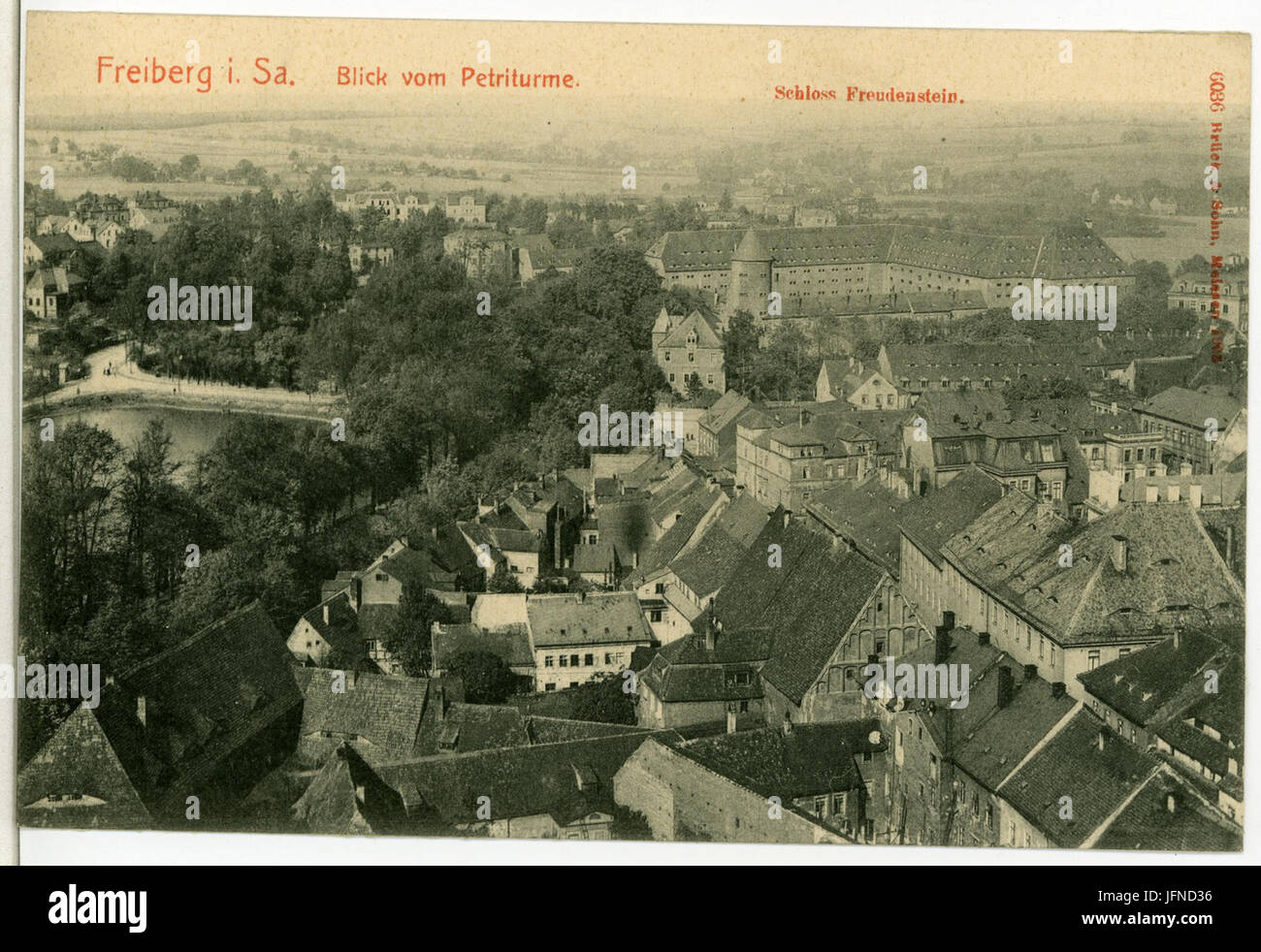 06036Freiberg1905Schloß Freudenstein vom Petriturm gesehenBrück