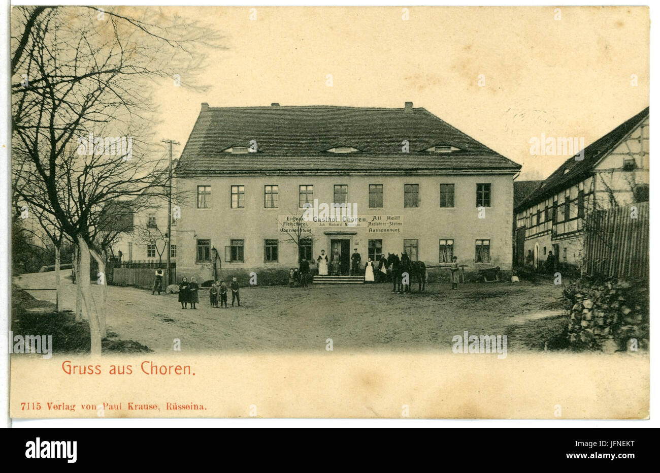 07115-Choren-1906-Gasthof-Brück & Sohn Kunstverlag Stock Photo