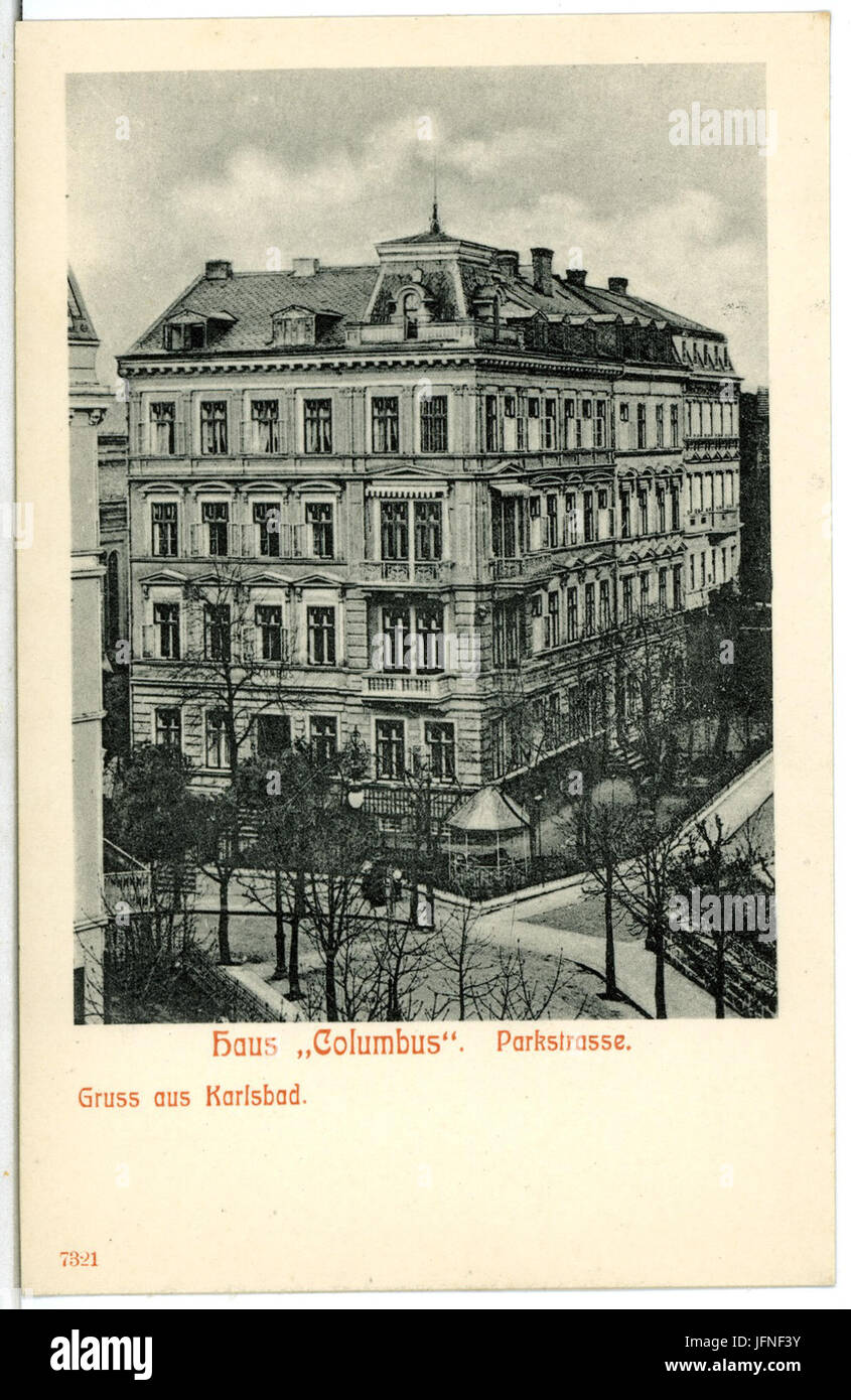 07321-Karlsbad-1906-Haus Columbus-Brück & Sohn Kunstverlag Stock Photo