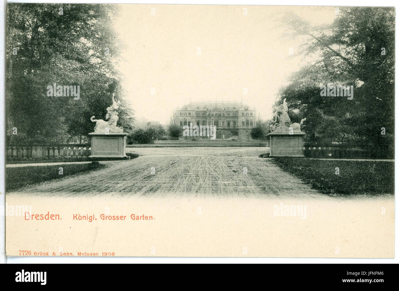 07726-Dresden-1906-Großer Garten-Brück & Sohn Kunstverlag Stock Photo