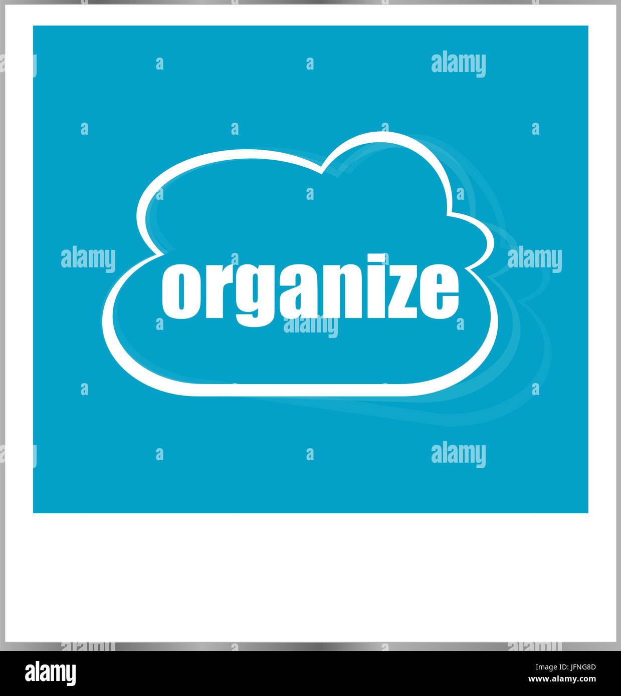organize word business concept, photo frame isolated on white Stock Photo