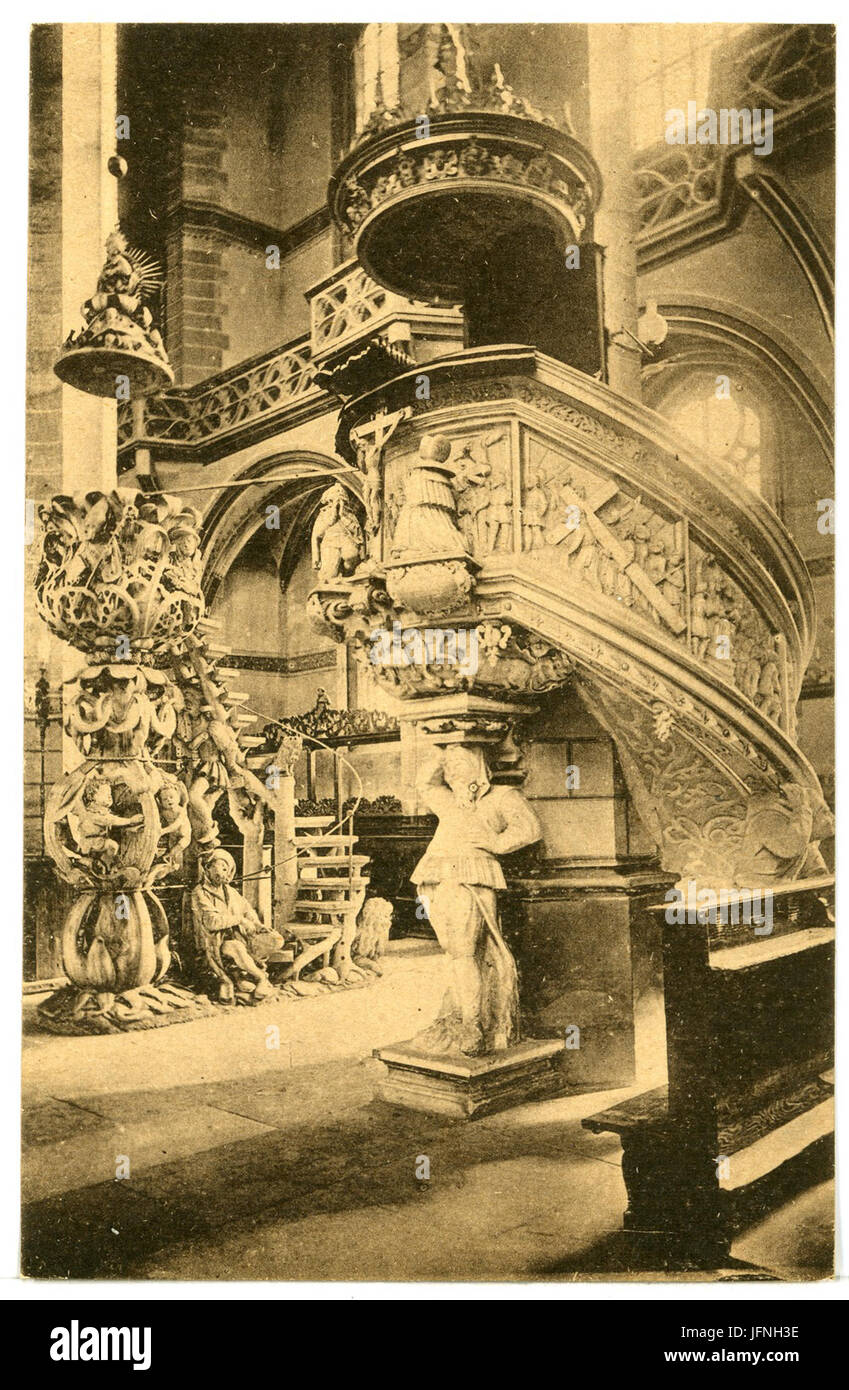 08498-Freiberg-1907-Im Dom - Tulpenkanzel, Kanzel-Brück & Sohn Kunstverlag Stock Photo