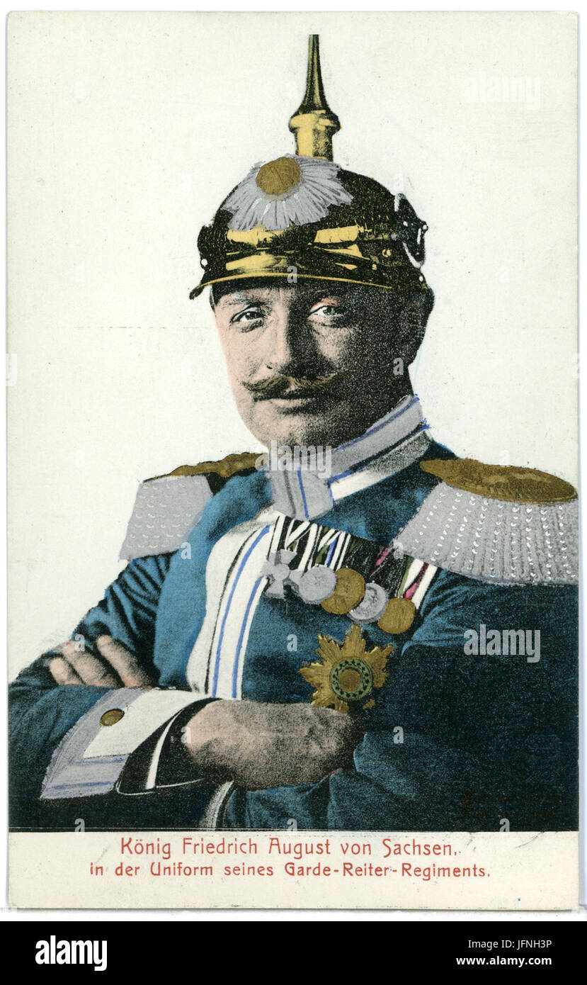 08506-Dresden-1907-König Friedrich August von Sachsen in Uniform-Brück & Sohn Kunstverlag Stock Photo