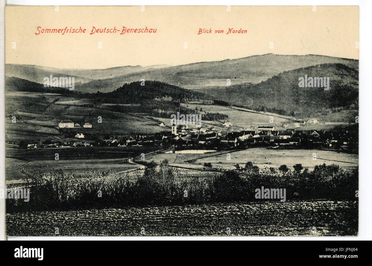 08970-Beneschau-1907-Blick auf Beneschau von Norden-Brück & Sohn Kunstverlag Stock Photo
