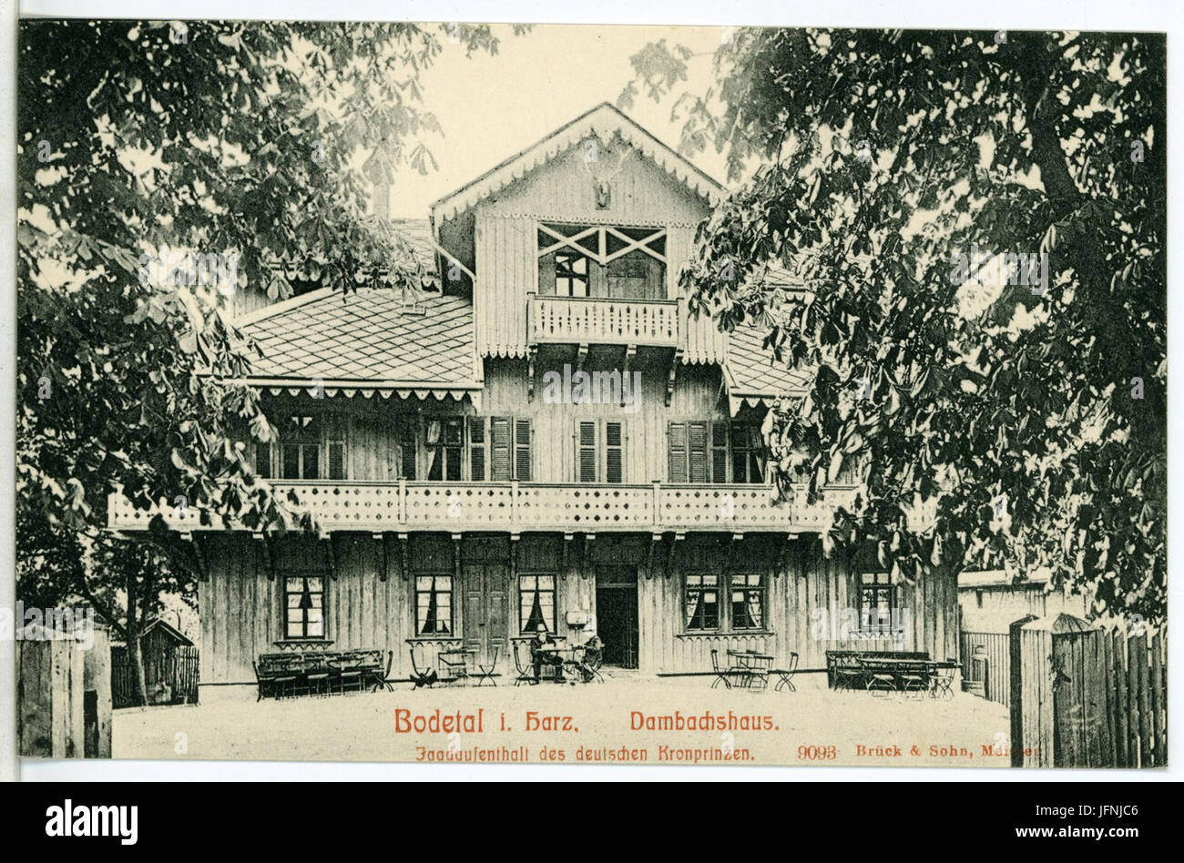 09093-Bodetal-1907-Dambachshaus - Jagdaufenthalt die deutschen Kronprinzen-Brück & Sohn Kunstverlag Stock Photo