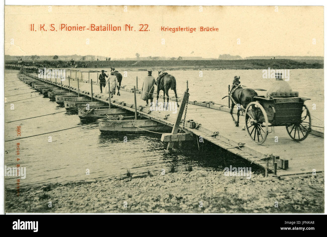 09406--1907-Kriegsfertige Brücke-Brück & Sohn Kunstverlag Stock Photo