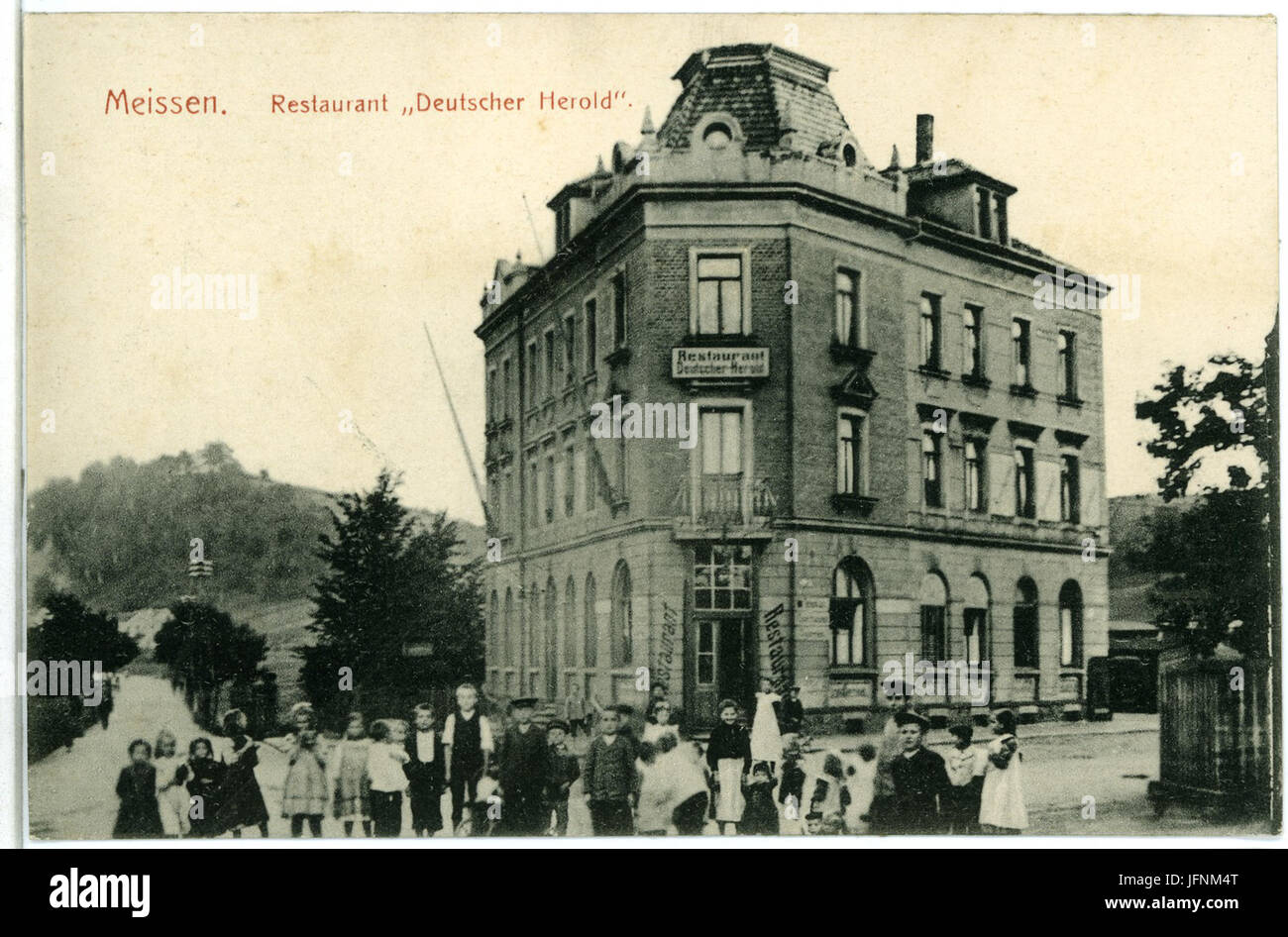 09733-Meißen-1908-Restaurant Deutscher Herold-Brück & Sohn Kunstverlag Stock Photo