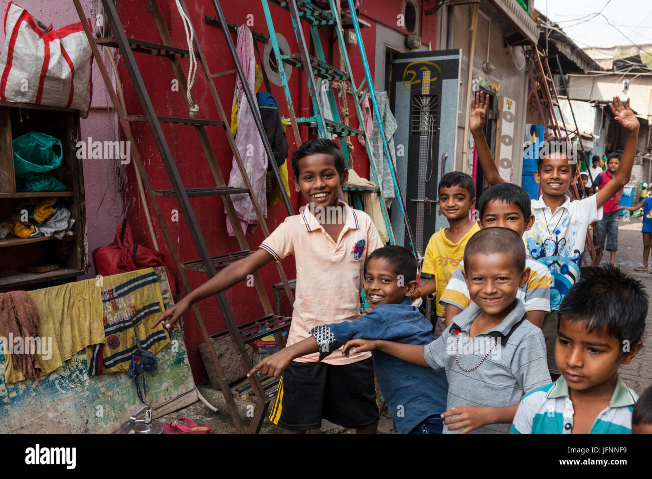 Children in south Mumbai, India Stock Photo