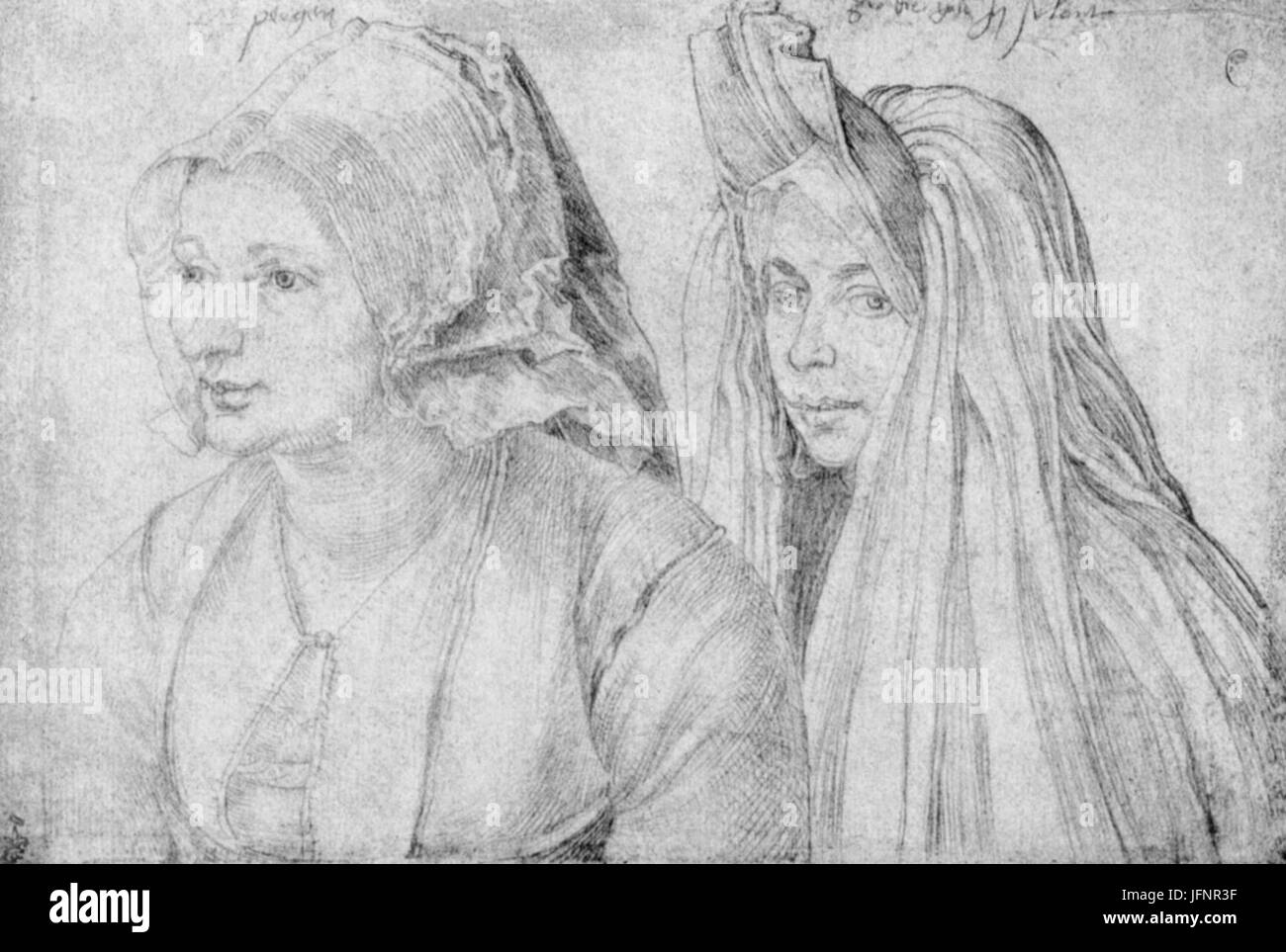 1520 Dürer, Albrecht - Woman from Bergen en woman from Goes Stock Photo
