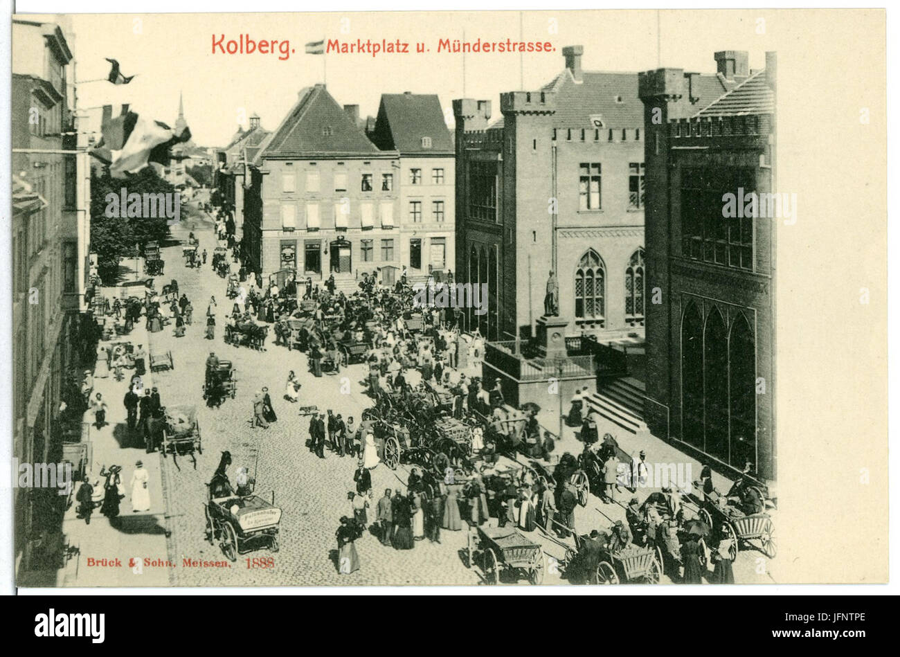 01888-Kolberg-1901-Marktplatz-Brück & Sohn Kunstverlag Stock Photo