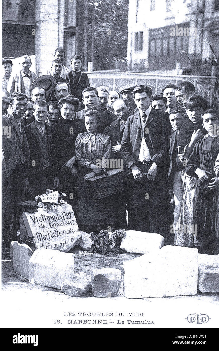 1907 19 juin tumulus d'une victime du 139 eme régiment Stock Photo