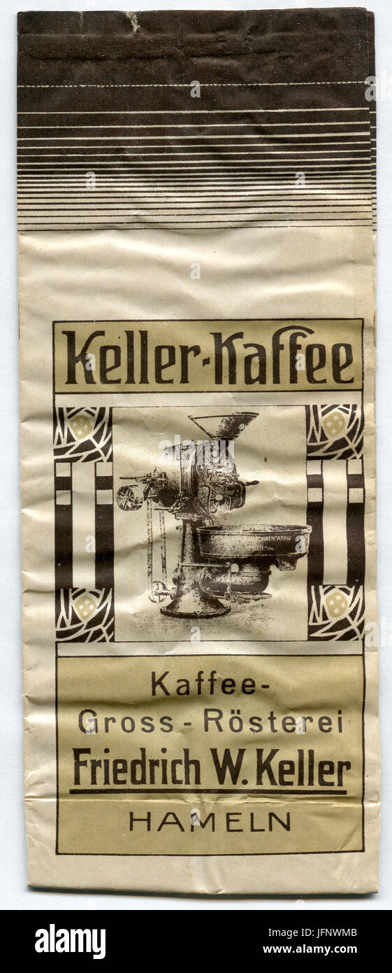 1910 circa Düte Keller-Kaffee, Groß-Rösterei Friedrich W. Keller, Hameln, Ernst C. Behrens, Alfeld Leine, Bild 2 Stock Photo
