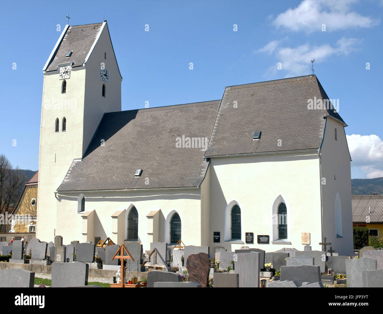 2013.04.28 - Münichreith-Laimbach - Pfarrkirche hl. Nikolaus und Friedhof - 02 Stock Photo