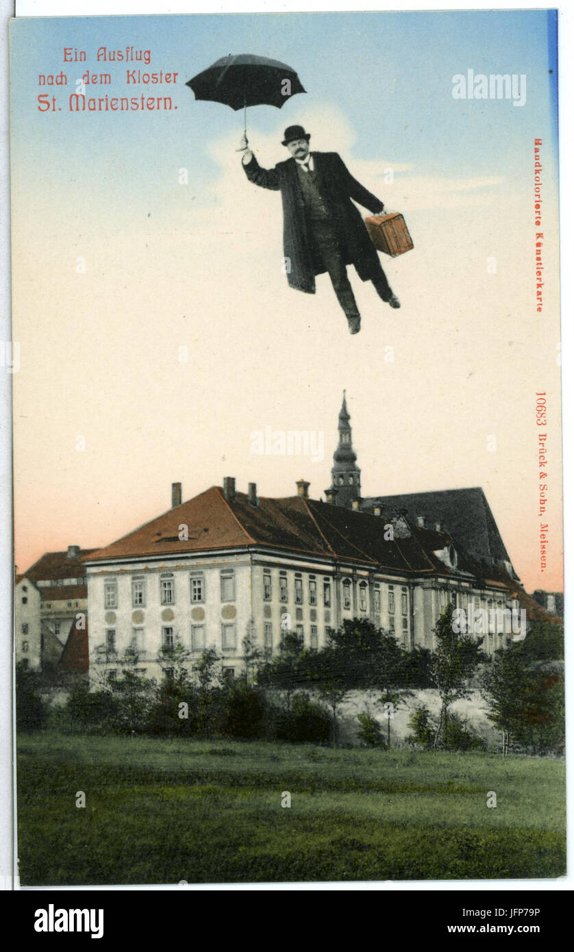 10683-Marienstern-1909-Kloster - Fliegender Mann-Brück & Sohn Kunstverlag Stock Photo