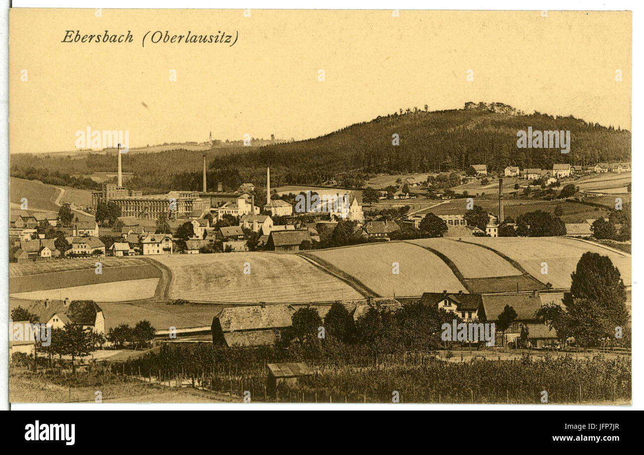 10704-Ebersbach-1909-Blick auf Ebersbach-Brück & Sohn Kunstverlag Stock Photo