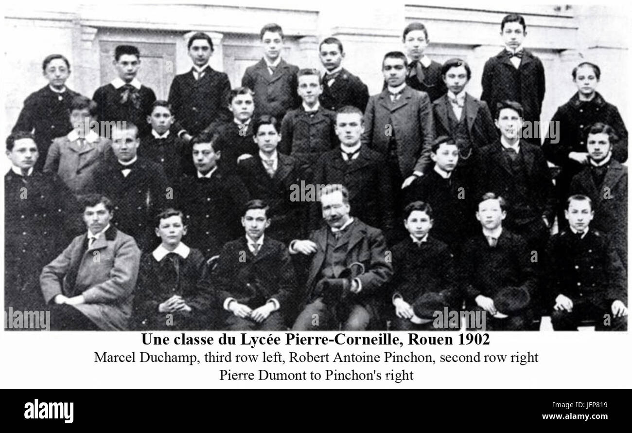 A class at the Lycée Pierre-Corneille, Rouen 1902, Robert Antoine Pinchon and Marcel Duchamp Stock Photo