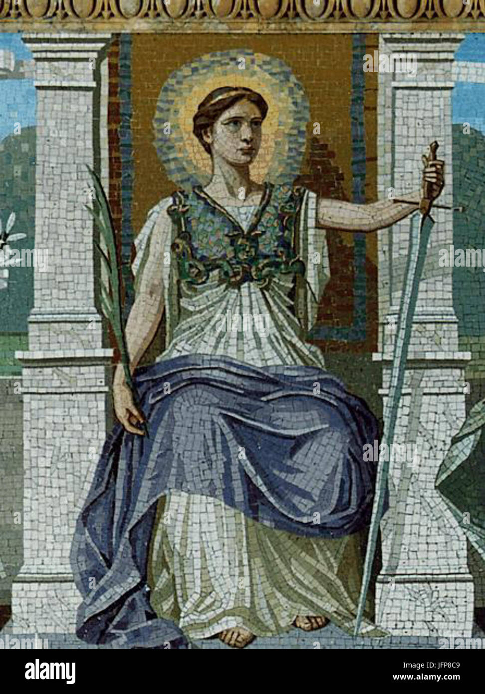A mosaic LAW by Frederick Dielman 18471935 Stock Photo Alamy