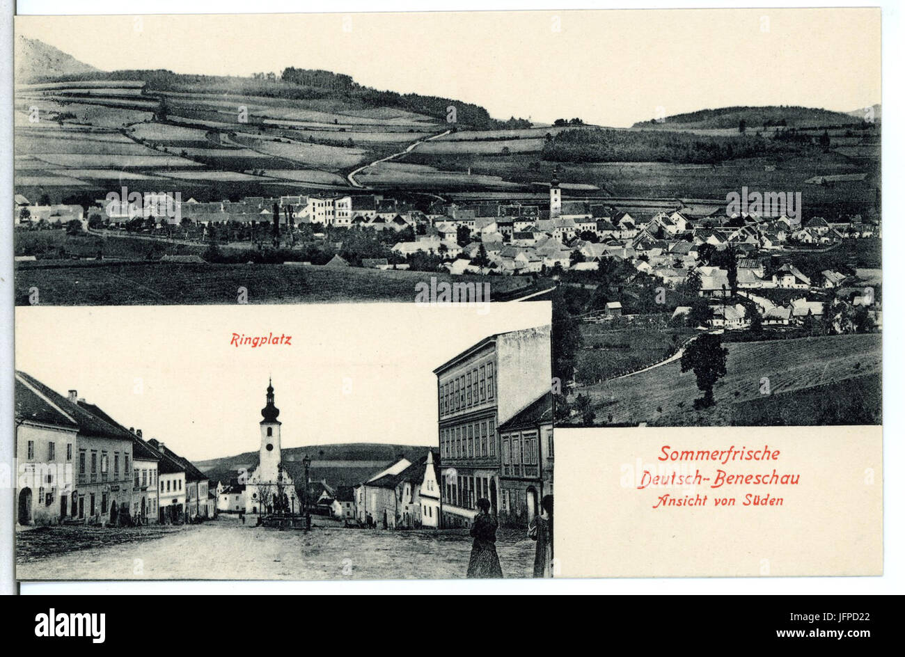 11045-Beneschau-1910-Blick auf Beneschau von Süden-Brück & Sohn Kunstverlag Stock Photo