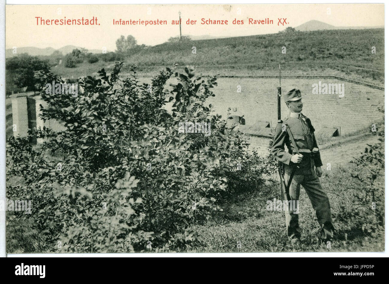 11053-Theresienstadt-1910-Infanterieposten auf der Schanze des Ravelin XX.-Brück & Sohn Kunstverlag Stock Photo