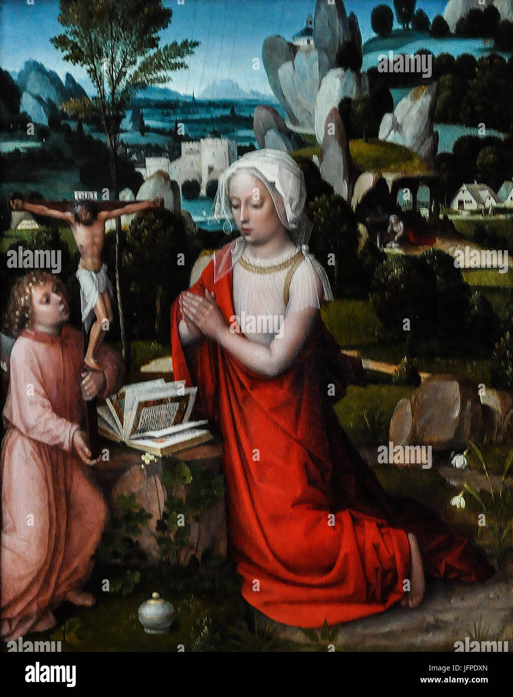 Albert Cornelis (ca.1475-1532) Magdalena in een landschap - National Gallery Londen 5-3-2015 11-13-23 Stock Photo