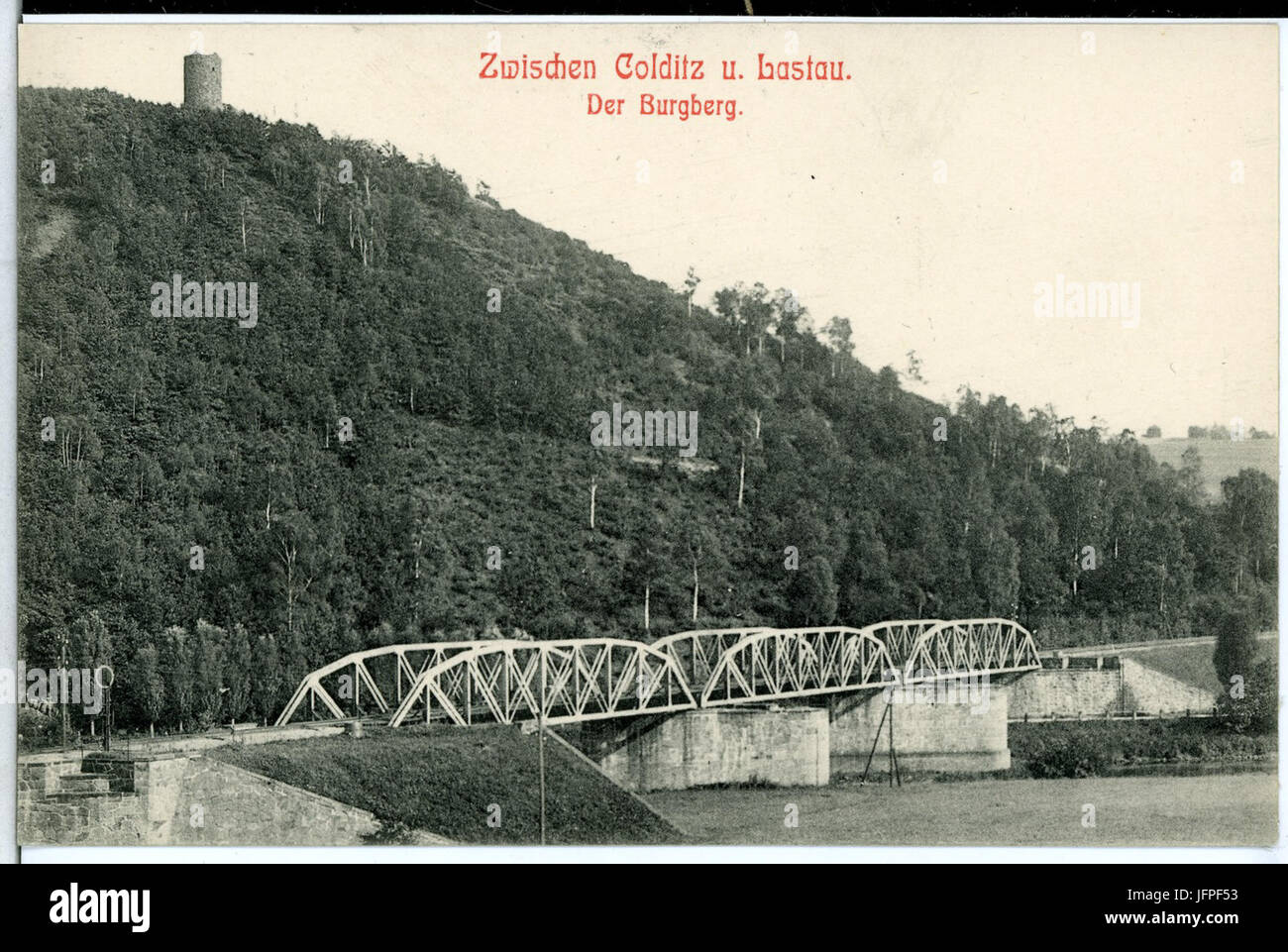 11235-Colditz-1910-Zwischen Colditz und Lastau - Der Burgberg-Brück & Sohn Kunstverlag Stock Photo