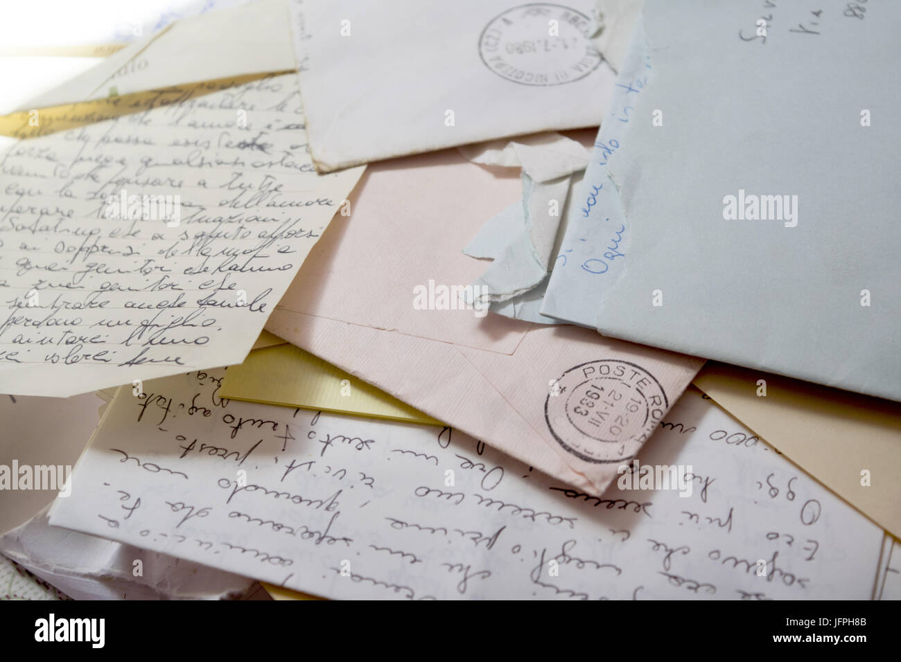 old love letters written by hand on letter paper Stock Photo Alamy