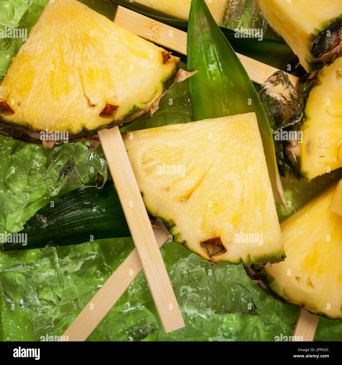 Pineapple Frozen Fruit Bars Popsicles Stock Photo Alamy