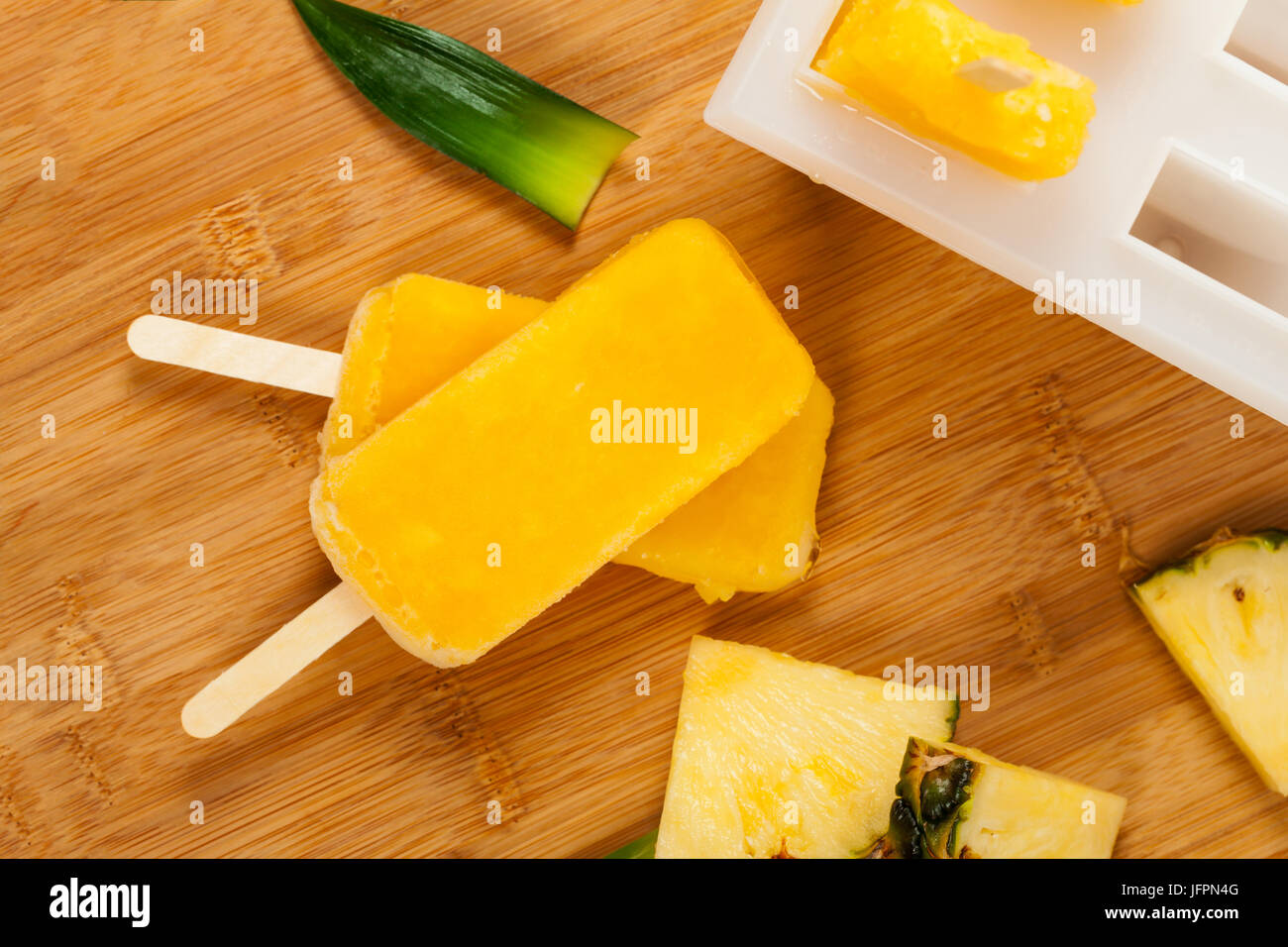 Pineapple Frozen Fruit Bars Popsicles Stock Photo Alamy