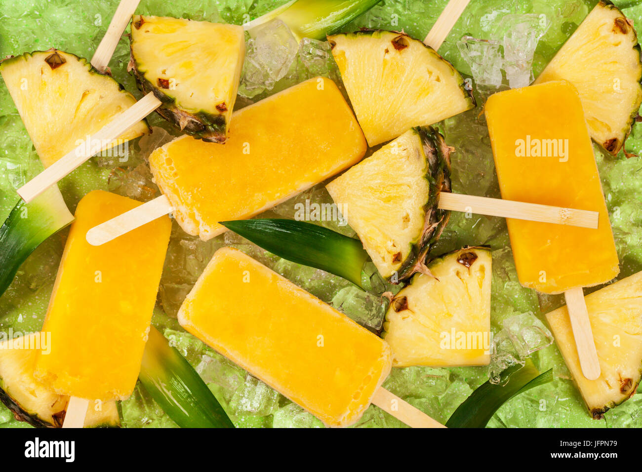 Pineapple Frozen Fruit Bars Popsicles Stock Photo Alamy