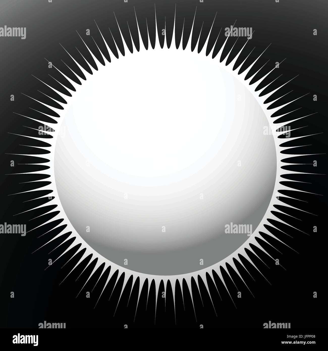 Circle With Ridges Geometric circle design element with radial lines. Abstract shape with ...