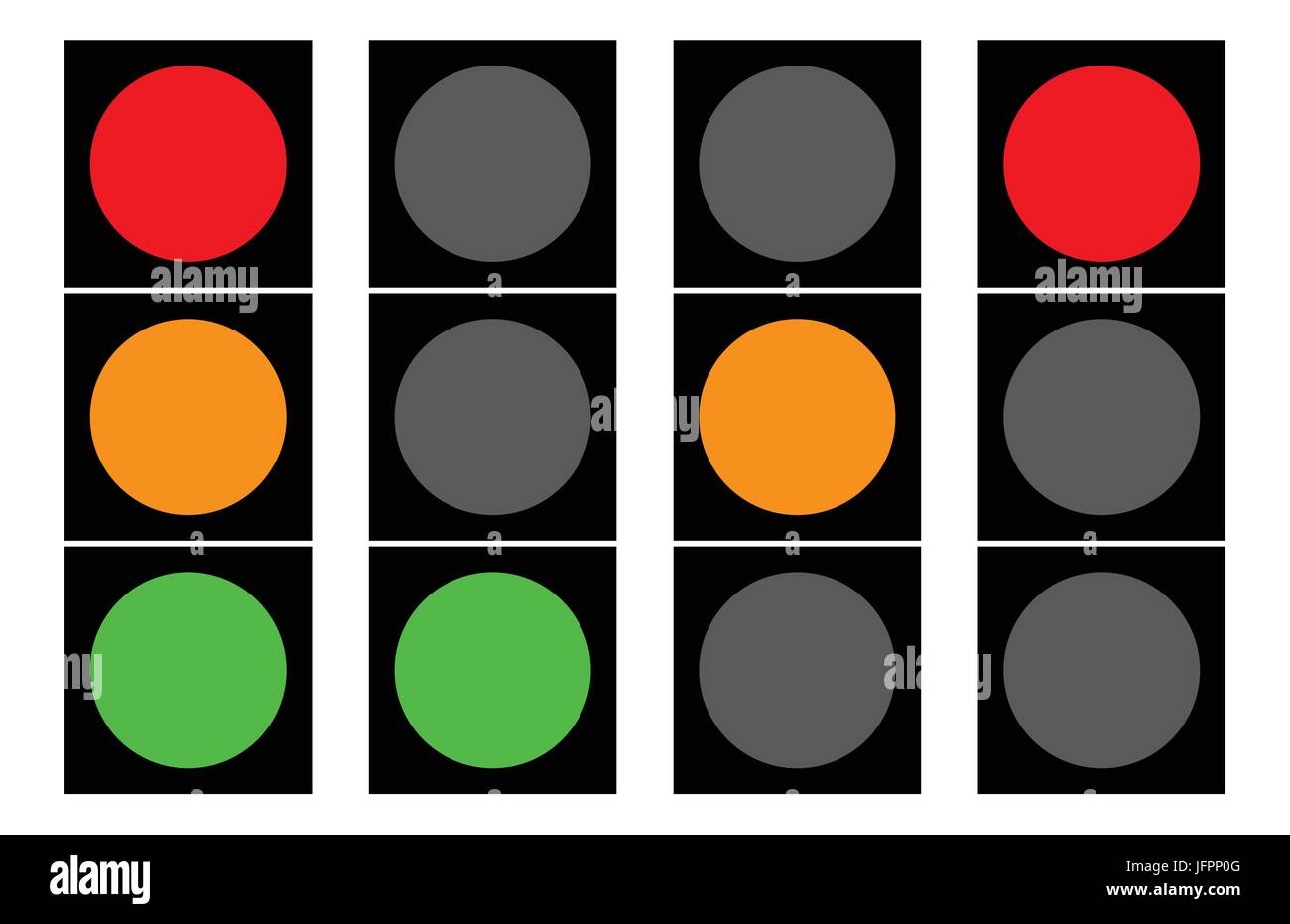 Flat traffic light icons. Traffic lamps, semaphore Stock Vector Image ...