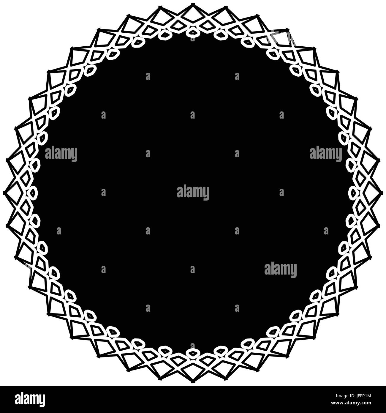 Abstract geometric art with circular motif. Geometric black and white ...